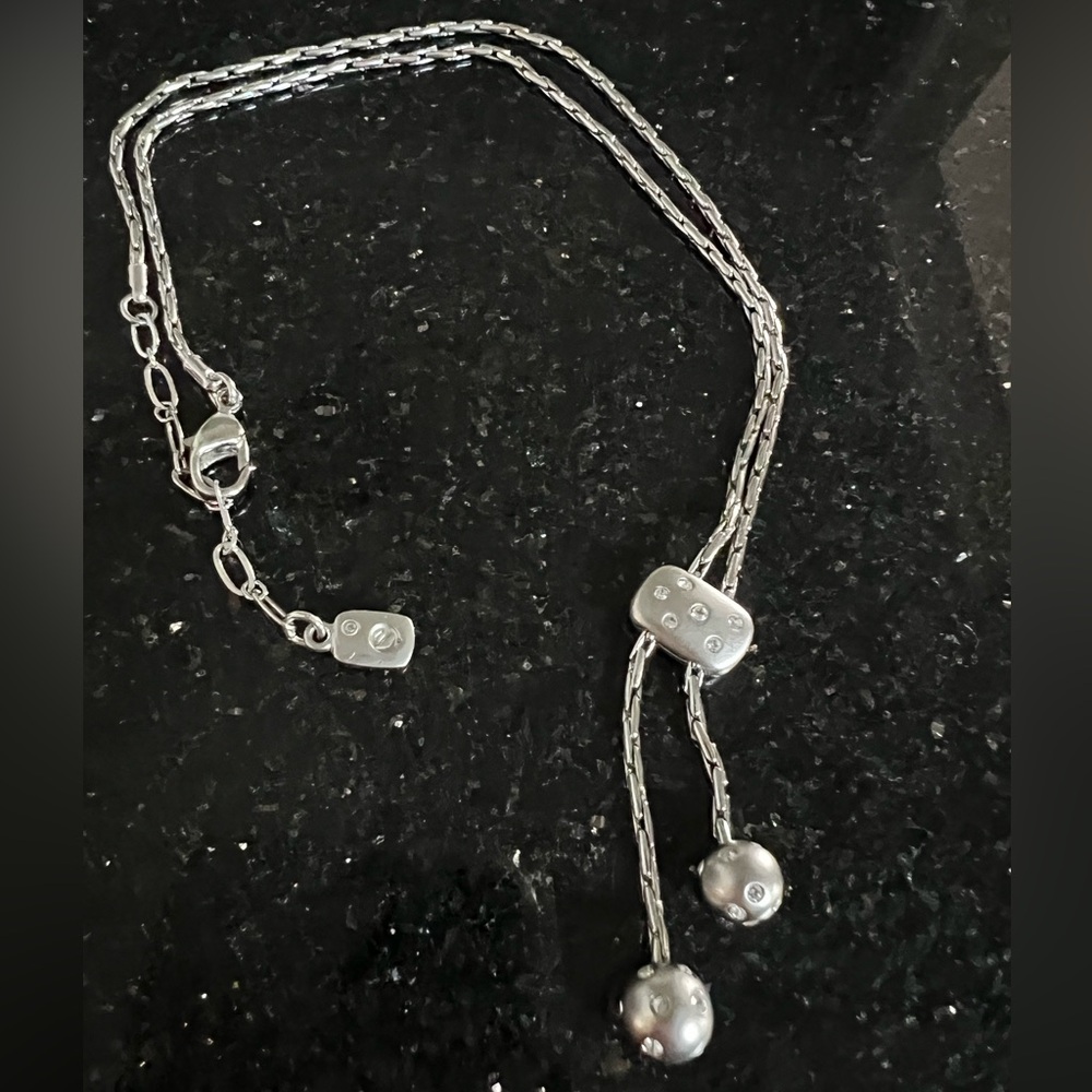 Beautiful Swarovski Lariat / Drop Style Necklace With Swan Hallmark